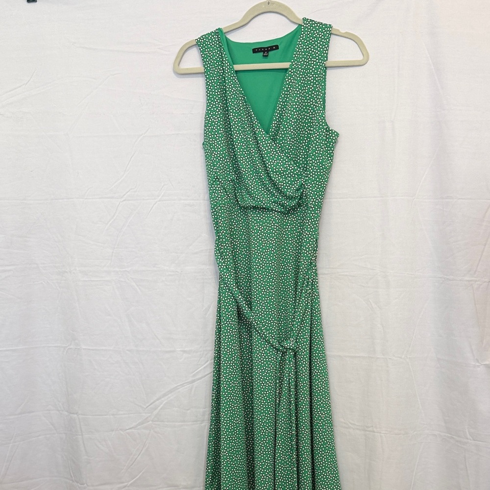 Tiana B. Green Polka Dot Midi Dress